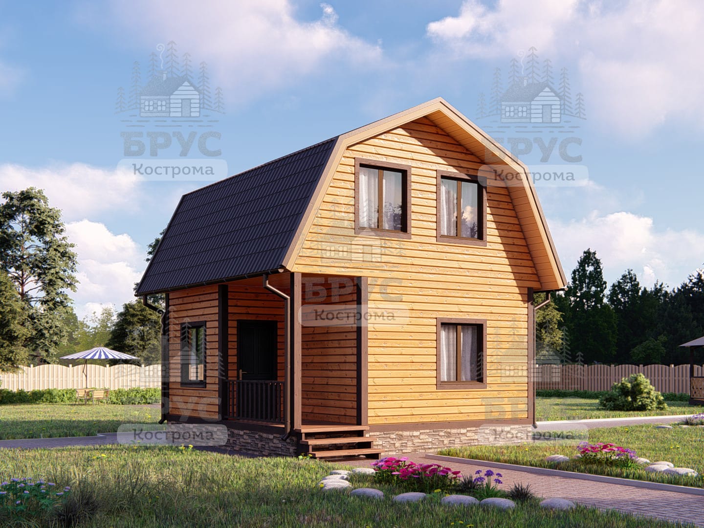 Проект дома из бруса ДБ-23