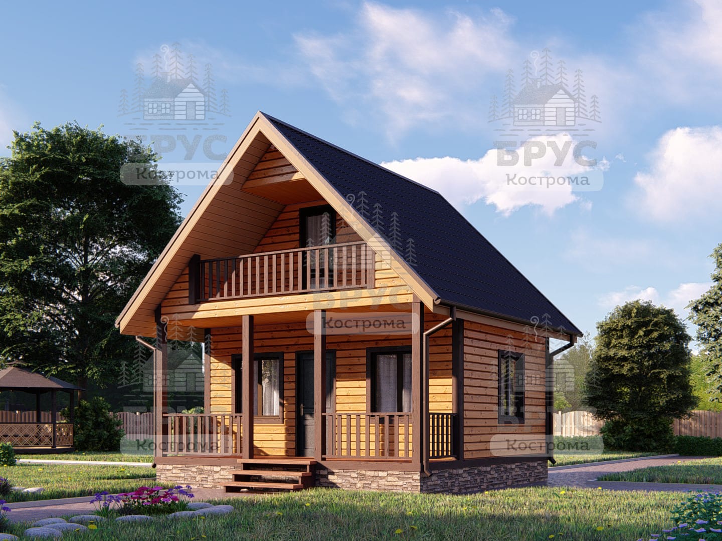 Проект дома из бруса ДБ-33