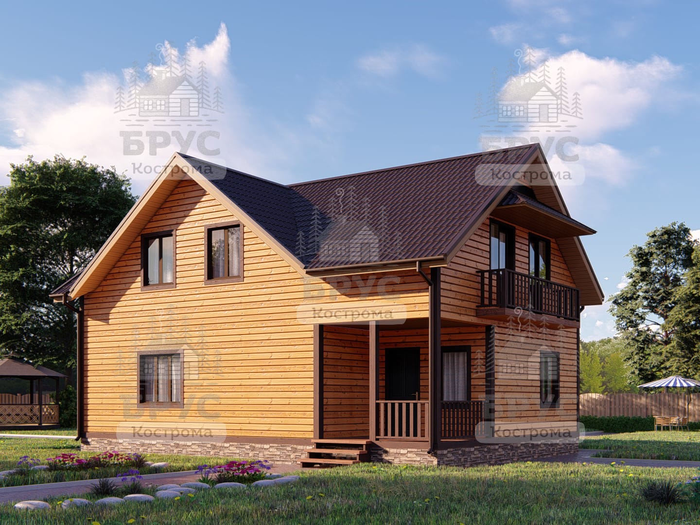 Проект дома из бруса ДБ-40