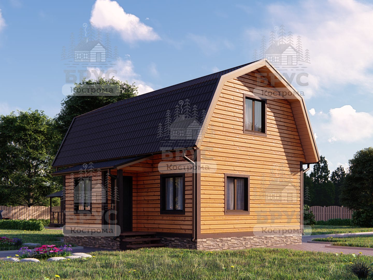 Проект дома из бруса ДБ-44